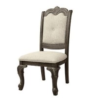 Kiera 2 Grey Wood/Fabric Side Chairs By Crown Mark