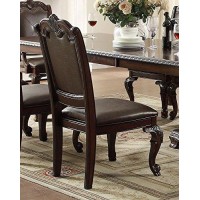 Kiera 2 Rich Brown Wood/Faux Leather Side Chairs By Crown Mark