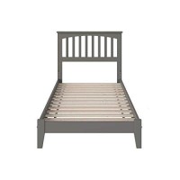 Afi Mission Twin Extra Long Platform Bed With Open Footboard And Turbo Charger In Grey