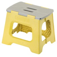 Vigar Compact Foldable Stool, 10-12 Inches, Lightweight, 330-Pound Capacity Non-Slip Folding Step Stool, Mustard