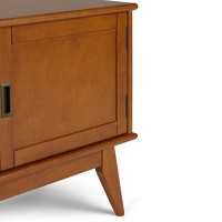 Simplihome Draper Mid Century Low Tv Media Stand, 60 Inch, Teak Brown