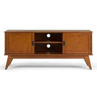 Simplihome Draper Mid Century Low Tv Media Stand, 60 Inch, Teak Brown