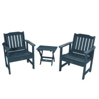 Highwood Ad-Kitchgl1-Nbe Lehigh (2) Garden Chairs With Folding Side Table, Nantucket Blue