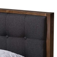 Jupiter Gray Fabric Button-Tufted Full Platform Bed