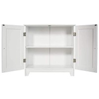 Redmon 5224 Contemporary Country Double Door Cabinet, One Size, White