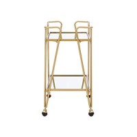 Linon Gina Mid-Century Bar Cart, Gold