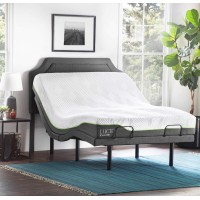 Lucid L300 Queen Adjustable Bed Frame With Lucid 12 Inch Latex Hybrid Queen Mattress