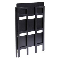 Winsome Torino 3-Pc Set Folding Bookcase W/Fabric Basket Storage And Organization, Black/Chocolate