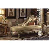 Benjara Benzara Royal Decorative Chaise Sofa With Pillow, Gold
