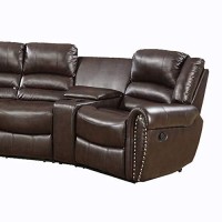 Benjara Bonded Leather Motional Home Theater, Brown