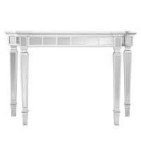Sei Furniture Glenview Mirrored Matte Silver Trim Console Table, 16 In X 45 In X 30 In (D X W X H)