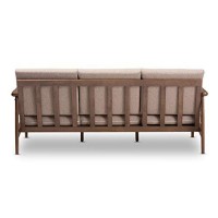 Baxton Studio Venza Fabric Sofa In Light Brown And Walnut Brown