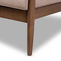 Baxton Studio Venza Fabric Sofa In Light Brown And Walnut Brown