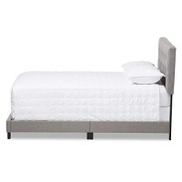 Baxton Studio Cassandra Tufted Queen Low Profile Bed In Light Gray