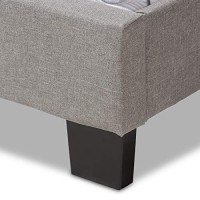 Baxton Studio Cassandra Tufted Queen Low Profile Bed In Light Gray