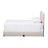 Baxton Studio Cassandra Modern And Contemporary Light Beige Fabric Upholstered Queen Size Bed