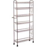 Rolling Antique Wire Slim 6-Shelf Storage Cart By Home Marketplace, Storage And Organization Stand, 24 ? Wide X 55 ? High X 8?Deep