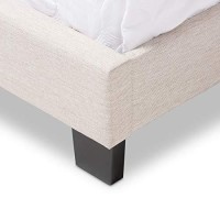 Baxton Studio Hampton Tufted Full Low Profile Bed In Light Beige