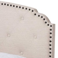 Baxton Studio Lexi Modern And Contemporary Light Beige Fabric Upholstered Full Size Bed