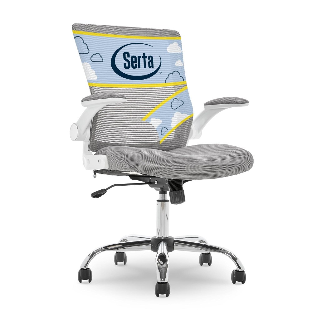 Serta Creativity Ergonomic Mesh Office Computer Desk Chair, Adjustable Armrest With Mid-Back Lumbar Support, Gray