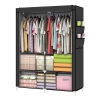 Youud Wardrobe Storage Closet Clothes Portable Wardrobe Storage Closet Portable Closet Organizer Portable Closets Wardrobe Closet Organizer Shelf Wardrobe Clothes Organizer Standing Closet Black