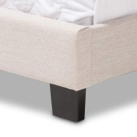 Baxton Studio Willis Tufted Full Low Profile Bed In Light Beige