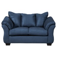 Signature Design By Ashley Darcy Casual Plush Loveseat, Dark Blue