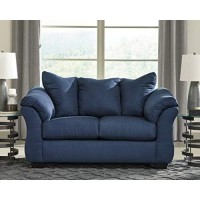 Signature Design By Ashley Darcy Casual Plush Loveseat, Dark Blue