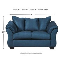 Signature Design By Ashley Darcy Casual Plush Loveseat, Dark Blue