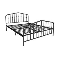 Novogratz Bushwick Metal Bed With Headboard And Footboard Modern Design Full Size - Black