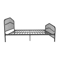 Novogratz Bushwick Metal Bed With Headboard And Footboard Modern Design Full Size - Black