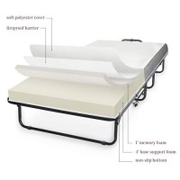 Milliard Diplomat Folding Bed - Cot Size - With Luxurious Memory Foam Mattress And A Super Strong Sturdy Frame - 75A X 31