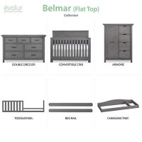Evolur Belmar Double Dresser In Rustic Grey, Comes Assembled, Included Anti-Tip Kit, Seven Spacious Drawers, Dresser For Nursery, Bedroom, Wooden Nursery Furniture