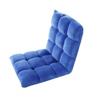Iconic Home Lounge Adjustable Recliner Rocker Memory Foam Armless Floor Gaming Ergonomic Chair, Royal Blue 43.3D X 21.5W X 5.5H In