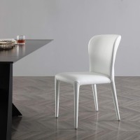 Whiteline Modern Living Hazel Contemporary Dining Chair In Gray Or White Faux Leather, Set Of 2