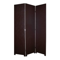 Homeroots Decor 71 X 52 Criss Cross Faux-Leather Screen