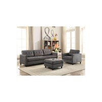 Benzara Smart Looking Sectional Sofa Gray