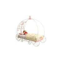 Benzara Fairy Tale Bed, Pink And White