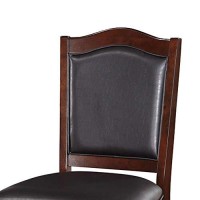 Benzara Wooden Armless, Espresso Brown & Black, Set Of 2 High Chair