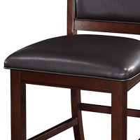 Benzara Wooden Armless, Espresso Brown & Black, Set Of 2 High Chair