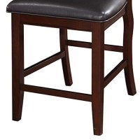 Benzara Wooden Armless, Espresso Brown & Black, Set Of 2 High Chair