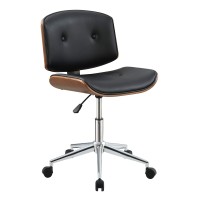 Benjara Benzara Classy Leatherette Office Chair With Swivel Seat Black And Brown