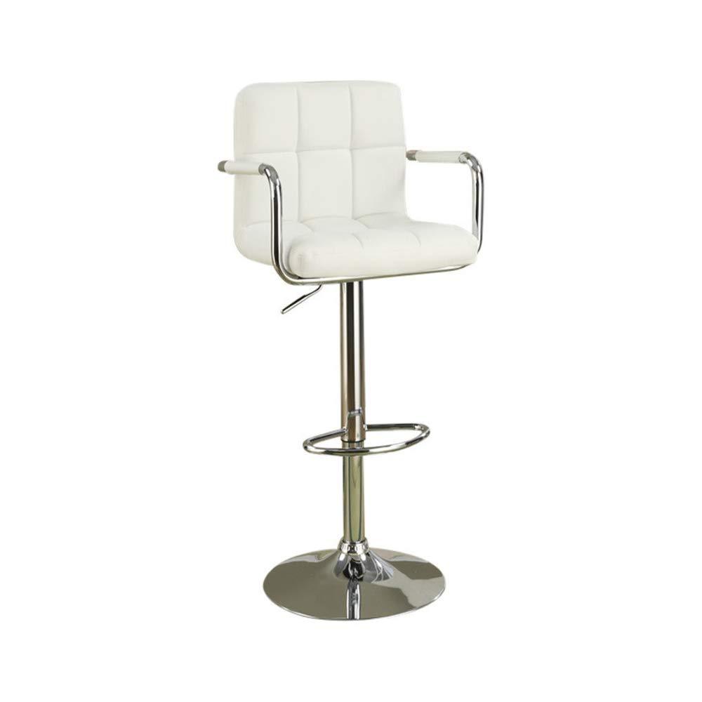 Benjara Arm Chair Style Bar Stool With Gas Lift White