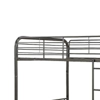 Benzara Metal Full Bunk Bed, Gray