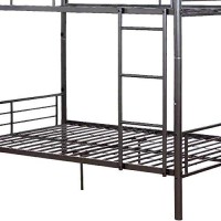 Benzara Metal Full Bunk Bed, Gray