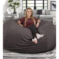 Ultimate Sack Bean Bag Chairs In Multiple Sizes And Colors: Giant Foam-Filled Furniture - Machine Washable Covers, Double Stitched Seams, Durable Inner Liner (6000, Grey Suede)