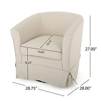 Christopher Knight Home Cecilia Swivel Chair With Loose Cover, Natural Fabric