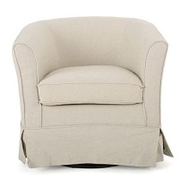 Christopher Knight Home Cecilia Swivel Chair With Loose Cover, Natural Fabric