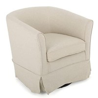 Christopher Knight Home Cecilia Swivel Chair With Loose Cover, Natural Fabric