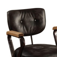 Benzara Leatherette Office Chair With Swivel Seat, Black